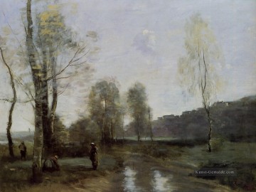  Canal Kunst - Canal in Picardi plein air Romantik Jean Baptiste Camille Corot